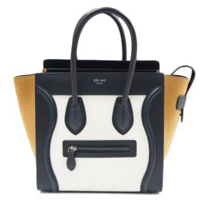 25675 1 CELINE Phoebe Period Bicolor Handbag Blue Ivory