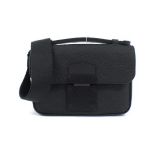 2600031471411 1 b Celine C Macadam Pattern Suede Leather Boogie Bag Black