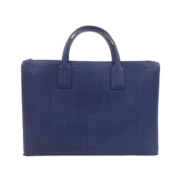 2600066585114 1 b Loewe Goya Simple Briefcase Leather Bag Navy