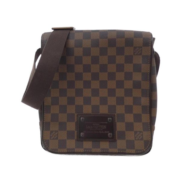 2600068147600 1 b Louis Vuitton Damier Brooklyn PM Small Damier Leather Shoulder Bag Brown