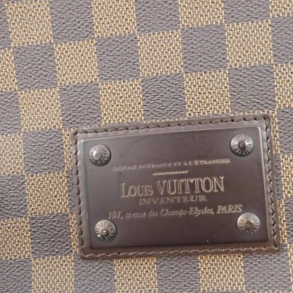 2600068147600 7 b Louis Vuitton Damier Brooklyn PM Small Damier Leather Shoulder Bag Brown