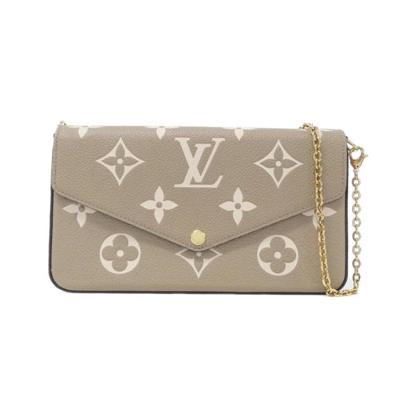 2600069845338 1 b Louis Vuitton Pochette Felicie Monogram Empreinte Leather Shoulder Bag Creme