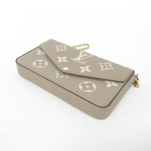 2600069845338 3 b Louis Vuitton Pochette Felicie Monogram Empreinte Leather Shoulder Bag Creme