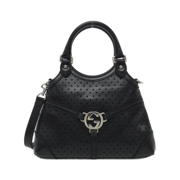 2600071437934 1 b Gucci Leather 2way Shoulder Bag Black