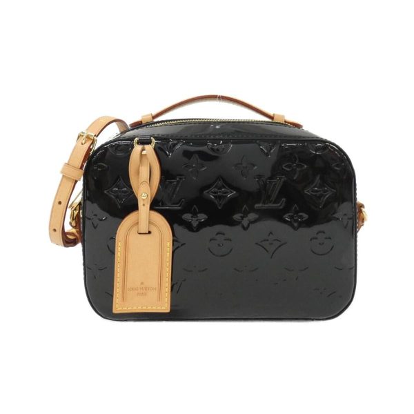 2700038783842 1 b Louis Vuitton Santa Monica Vernis Leather Shoulder Bag Black