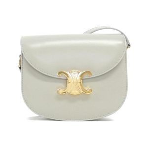 2700038825832 1 b Celine Besace Claire Medium Leather Shoulder Bag White