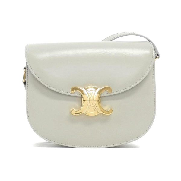 2700038825832 1 b Celine Besace Claire Medium Leather Shoulder Bag White