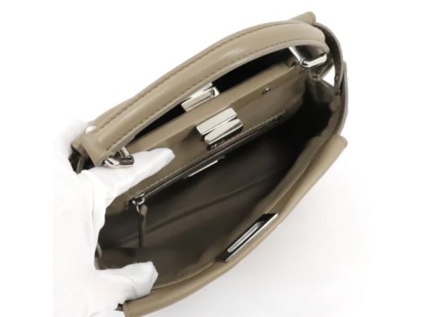 29417 5 Fendi Peekaboo Small Nappa Leather Shoulder Bag Beige