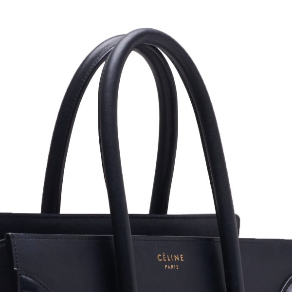 3 Celine Luggage Micro Leather Handbag Black