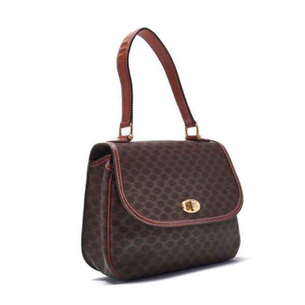 3 Celine Triomphe Handbag Leather Brown