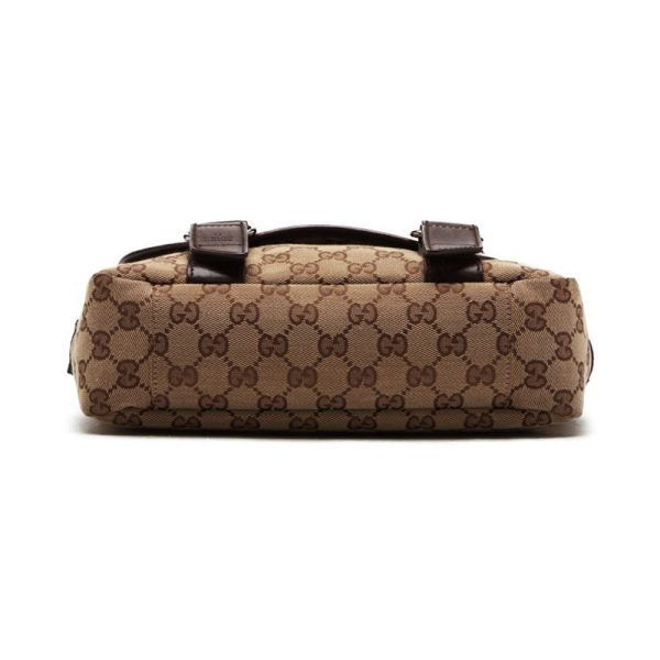 3 GUCCI GG Canvas Crossbody Leather Shoulder Bag Brown