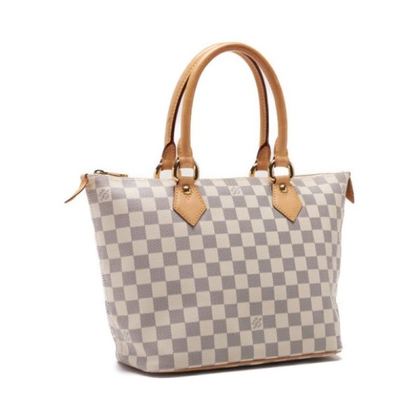 3 Louis Vuitton Damier Azur Saleya PM Tote Bag White