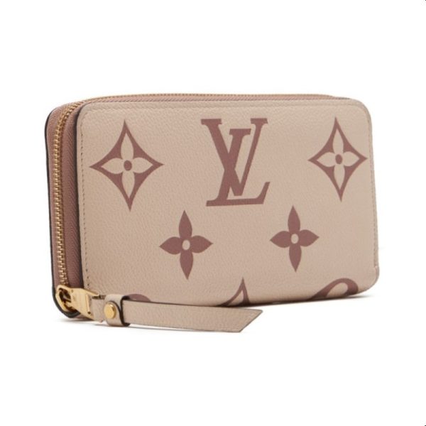 3 Louis Vuitton Monogram Empreinte Leather Long Wallet Beige
