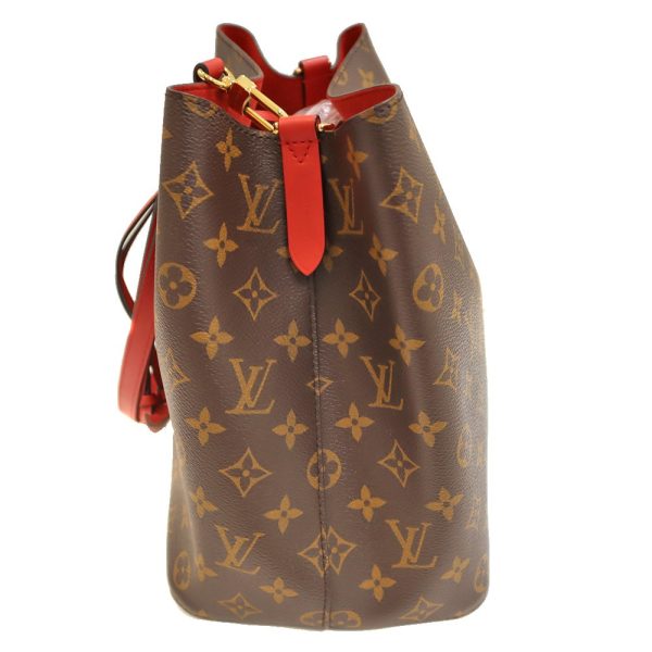3 Louis Vuitton NeoNoe Shoulder Bag Monogram Canvas Brown Red
