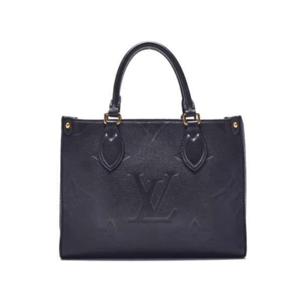 3 Louis Vuitton On the Go PM Monogram Leather Tote Bag Black