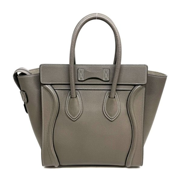 3 Celine Luggage Micro Drummed Calfskin Tote Bag Gray