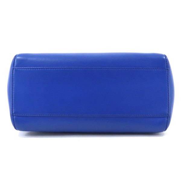 3 Fendi Peekaboo Small Nappa Leather Shoulder Bag Blue