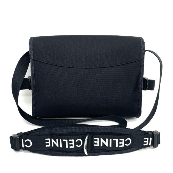 3 Celine Trekking Messenger Nylon Shoulder Bag Black