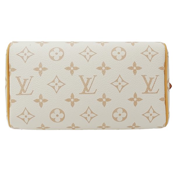 3 Louis Vuitton Speedy Bandouliere 20 Monogram Handbag White Beige