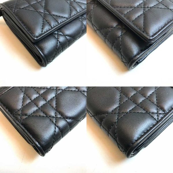 3 di230901 1m 02 Dior Cannage Small Lambskin Wallet Black