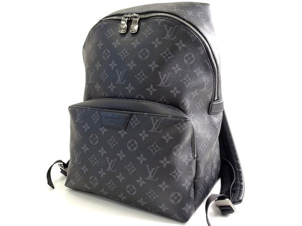 30220m11 2 Louis Vuitton Monogram Eclipse Canvas Leather Backpack Rucksack Daypack Black Grey