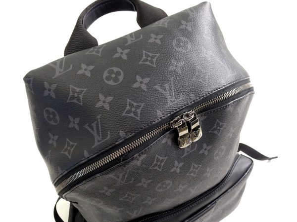 30220m11 6 Louis Vuitton Monogram Eclipse Canvas Leather Backpack Rucksack Daypack Black Grey