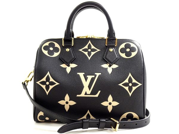 30405m02 g 1 Louis Vuitton Speedy Bandouliere 25 Monogram Giant Grained Leather 2way Handbag Shoulder Black