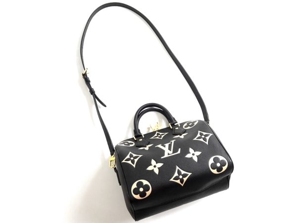 30405m02 g 2 Louis Vuitton Speedy Bandouliere 25 Monogram Giant Grained Leather 2way Handbag Shoulder Black