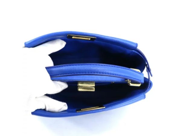 30441 3 Fendi Peekaboo Small Nappa Leather Shoulder Bag Blue