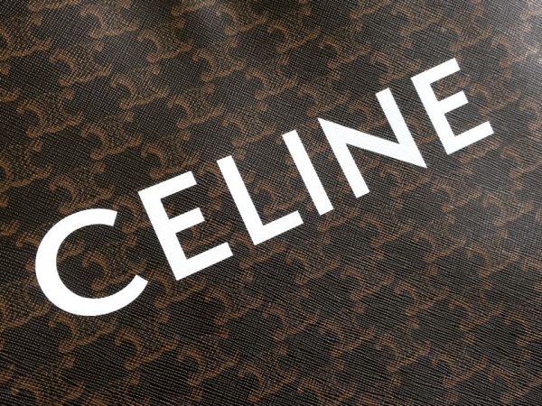 30905k06 g 6 Celine Logo Print Medium Triomphe Canvas Leather 2way Handbag Shoulder Bag Black Brown
