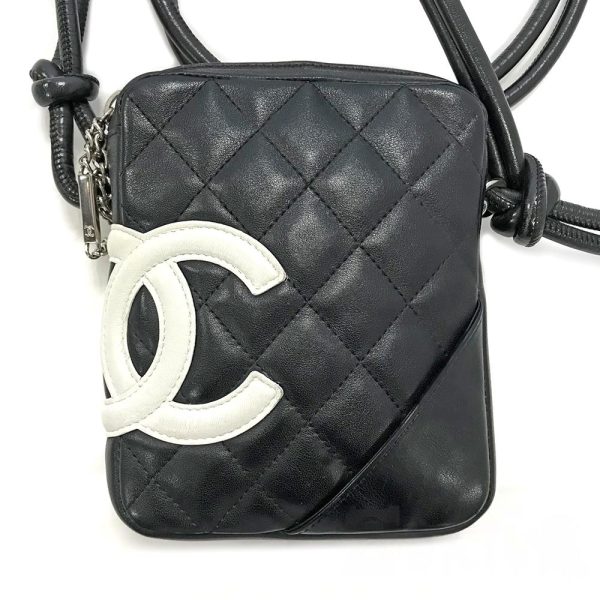 31003150315 140 03u transformed Chanel Mini Pochette Shoulder Bag Cambon Line Leather Crossbody Bag Black White