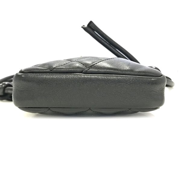 31003150315 140 08u Chanel Mini Pochette Shoulder Bag Cambon Line Leather Crossbody Bag Black White