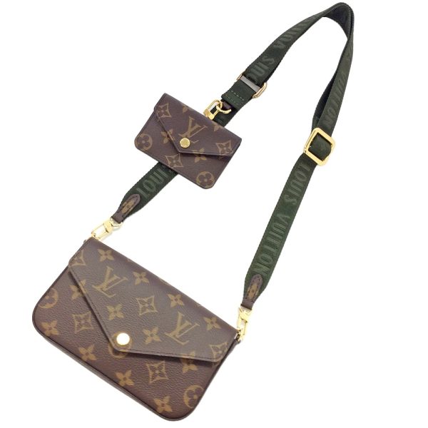 31004279315 161 01u Louis Vuitton Muti Pochette Felicie Monogram Strap Card Holder Crossbody Bag Shoulder Bag Brown