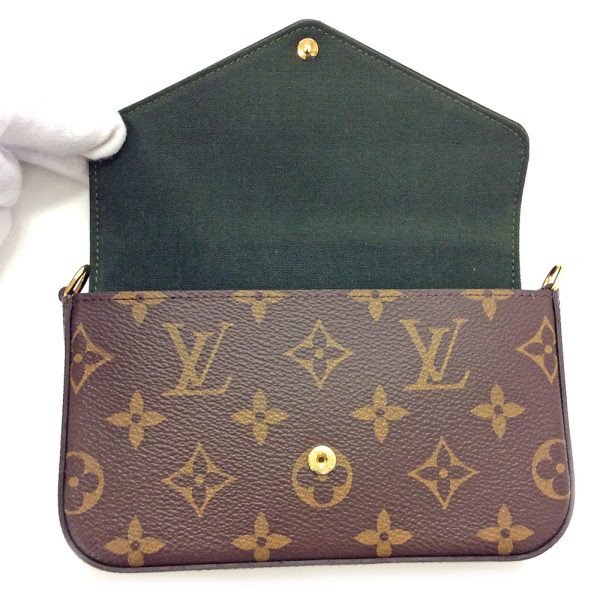 31004279315 161 06u Louis Vuitton Muti Pochette Felicie Monogram Strap Card Holder Crossbody Bag Shoulder Bag Brown
