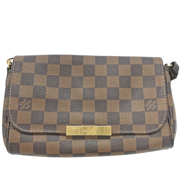 31004279315 281 03u Louis Vuitton Favorite PM Damier Ebene Chain Shoulder Bag Crossbody Bag Brown