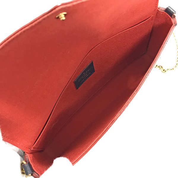 31004279315 337 07u Louis Vuitton Pochette Felicie Clutch Empreinte Marine Rouge Chain Crossbody Shoulder Bag Black