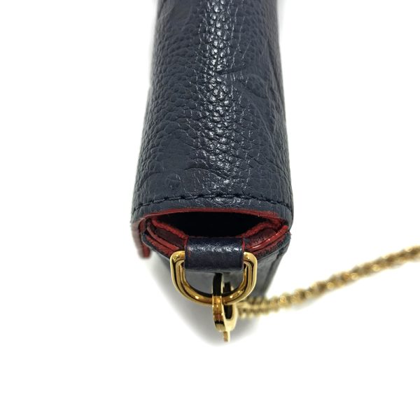 31004279315 337 20u Louis Vuitton Pochette Felicie Clutch Empreinte Marine Rouge Chain Crossbody Shoulder Bag Black