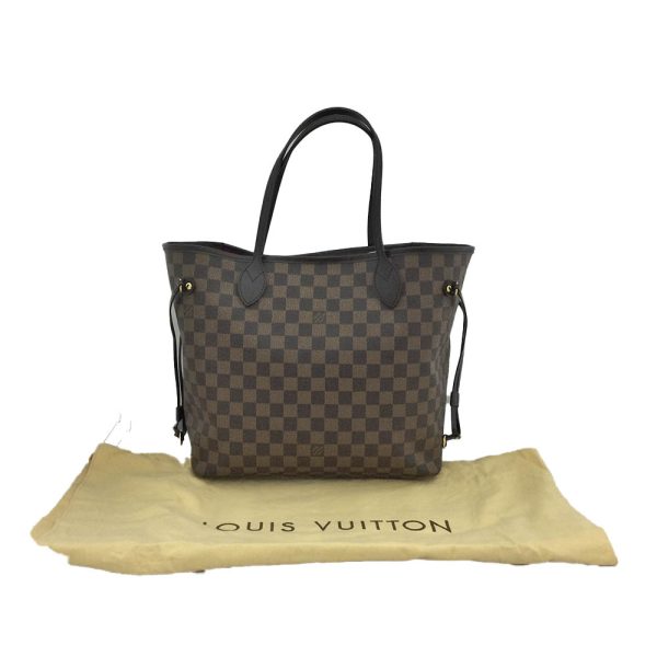31005409310 89k08 Louis Vuitton Neverfull MM Damier Ebene Handbag Tote Bag Brown