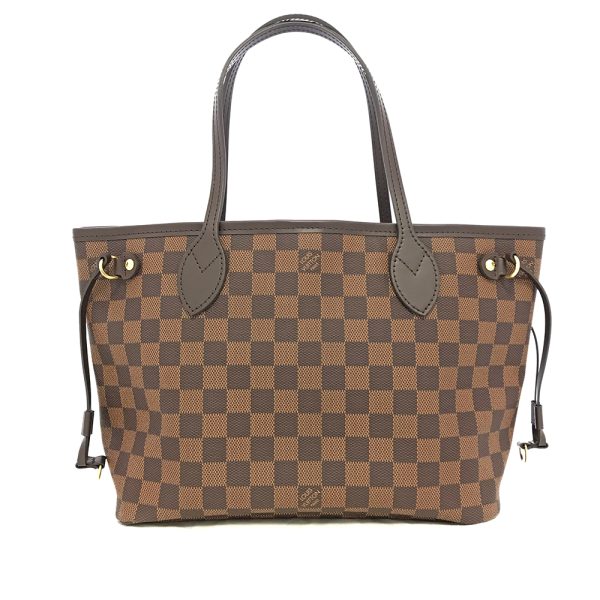 31005409315 129 02u Louis Vuitton Neverfull PM Damier Ebene Shoulder Bag Tote Bag Commuting Bag with Pouch Brown