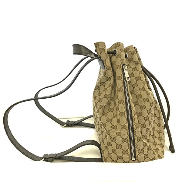 31007699315 7 14u GUCCI Ruck Sack GG Canvas Backpack Brown Beige