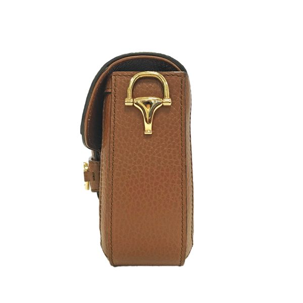 31008829315 7 06u Gucci Horsebit 1955 Mini Bag GG Denim Leather Shoulder Bag Navy Brown