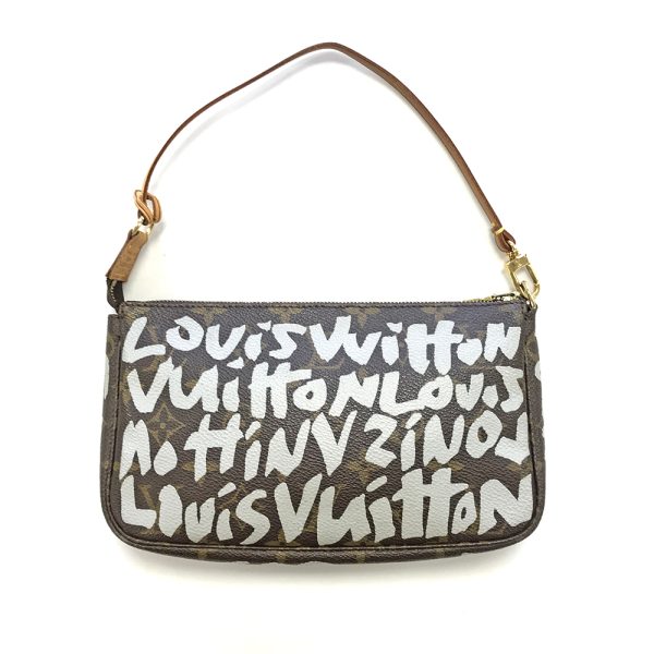 31012189315 33 02u Louis Vuitton Accessory Graffiti Pouch Monogram Handbag Brown White