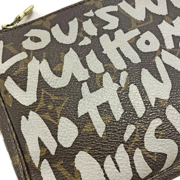 31012189315 33 11u Louis Vuitton Accessory Graffiti Pouch Monogram Handbag Brown White