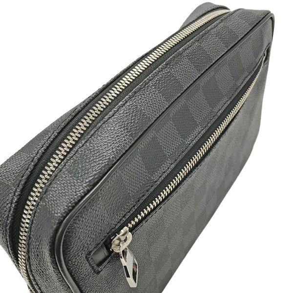 31013319315 53 06u Louis Vuitton Pochette Kasai Damier Graphite Handbag Black
