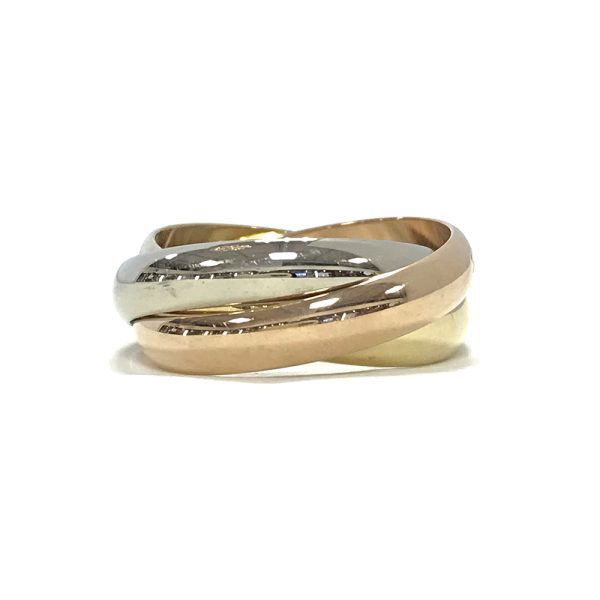 31034079315 37 03u Cartier Trinity Ring Size 11 K18 76g Gold Pink Gold Silver