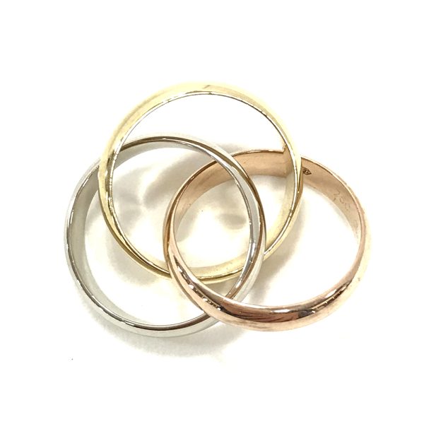 31034079315 40 06u Cartier Trinity Ring LM Size 9 K18 Gold x Pink Gold x Silver