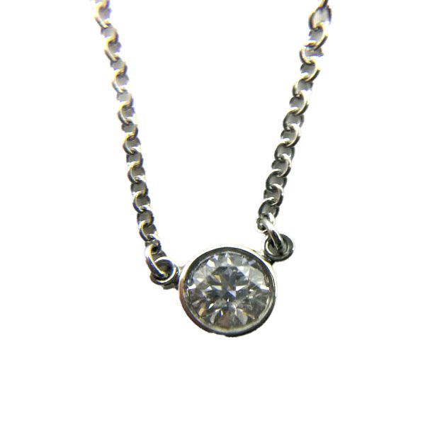 31034090310 10 2 6 Tiffany Co Tiffany By The Yard Pt950 Pendant Necklace Diamond Platinum Silver