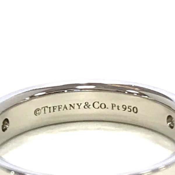 31034099315 50 04u Tiffany Co Flat Band 3P Diamond Ring Size 12 Pt950 Platinum Silver