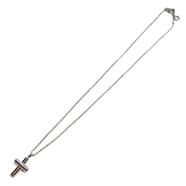 31034619315 10 02u Bvlgari Latin Cross Necklace K18WG White Gold Silver