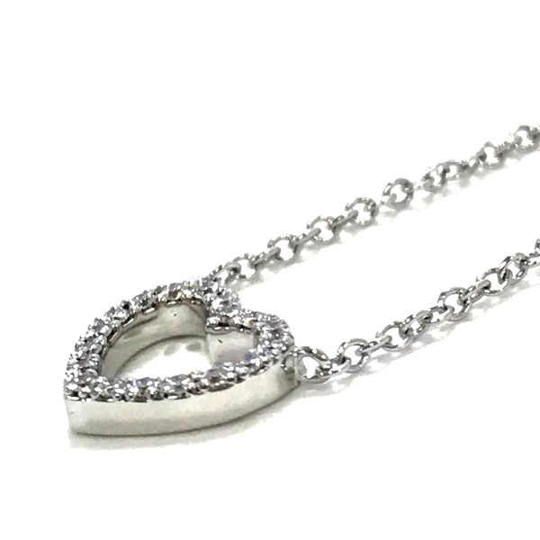 31034629315 34 04u Tiffany Co Metro Heart Pendant 40cm Diamond K18WG White Gold